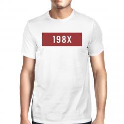 198X Mens White Short Sleeve Round Neck T-Shirt Gift Idea For Him